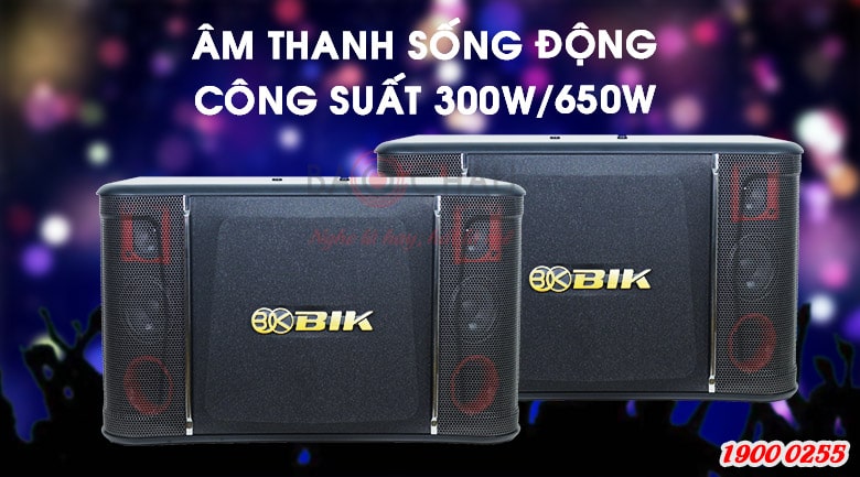 Loa karaoke BIK BJ-S968 hoạt động ở mức công suất cực đại 650W