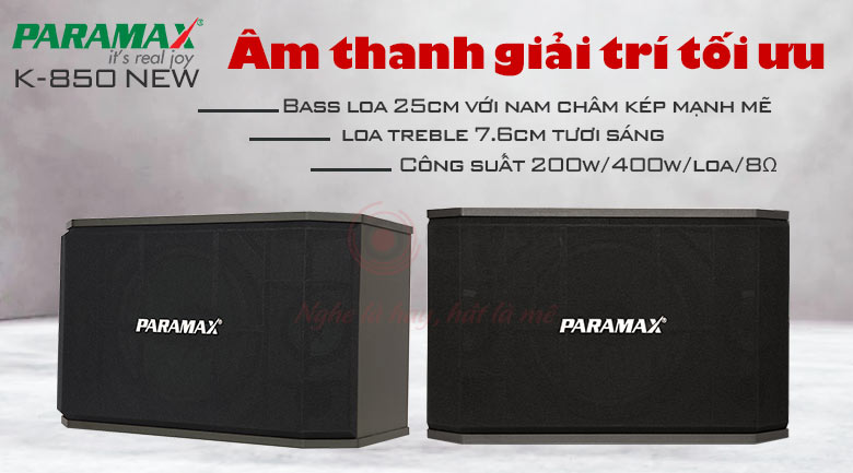 Loa Paramax K850 New cấu tạo gồm 3 củ loa