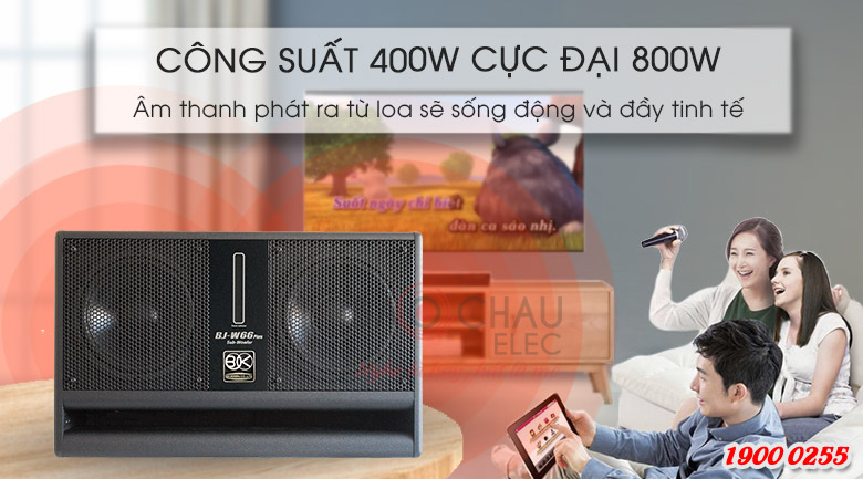 Sub hơi BIK BJ-W66PLUS (bass đ&ocirc;i 25) cho c&ocirc;ng suất 800W