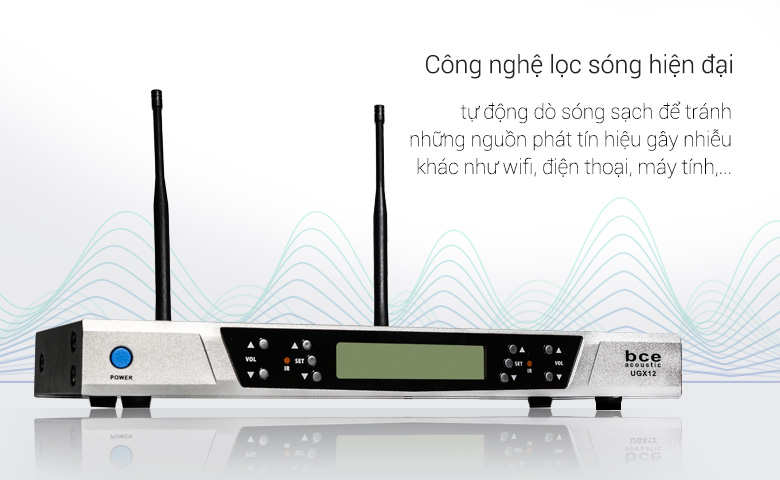 Micro không dây UGX12 sử dụng sóng siêu cao UHF