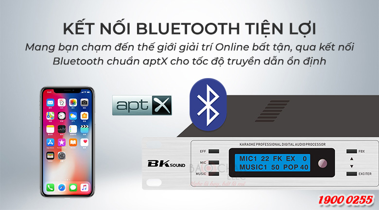 Vang số chỉnh cơ BKSound DSP-9000 có kết nối Bluetooth tiện lợi
