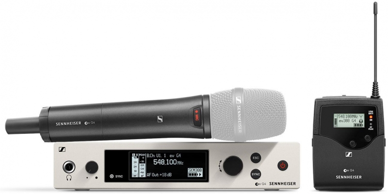 Bộ thu v&agrave; ph&aacute;t k&egrave;m micro Sennheiser EW 300 G4-BASE COMBO