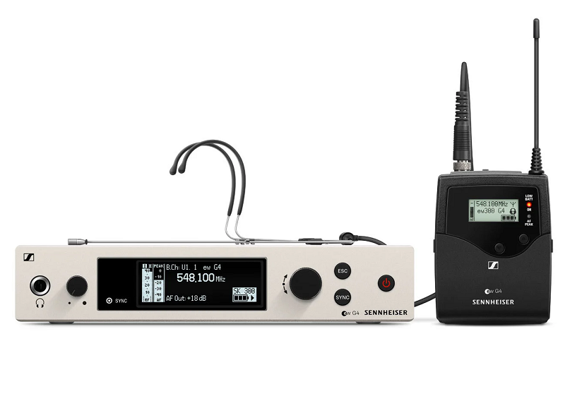 Bộ thu v&agrave; ph&aacute;t k&egrave;m micro Sennheiser EW 300 G4-HEADMIC1-RC