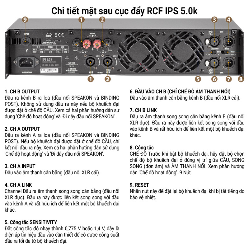 cục đẩy c&ocirc;ng suất RCF IPS 5.0K
