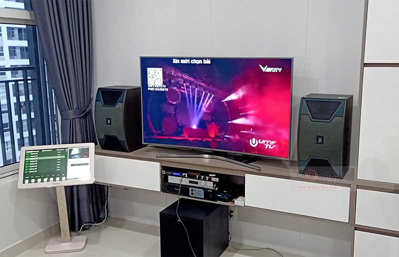 Bộ dàn karaoke JBL của gia đình chị Thoa ở chung cư Reverside Nhà Bè h2