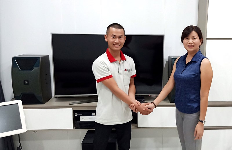 Bộ dàn karaoke JBL của gia đình chị Thoa ở chung cư Reverside Nhà Bè h4