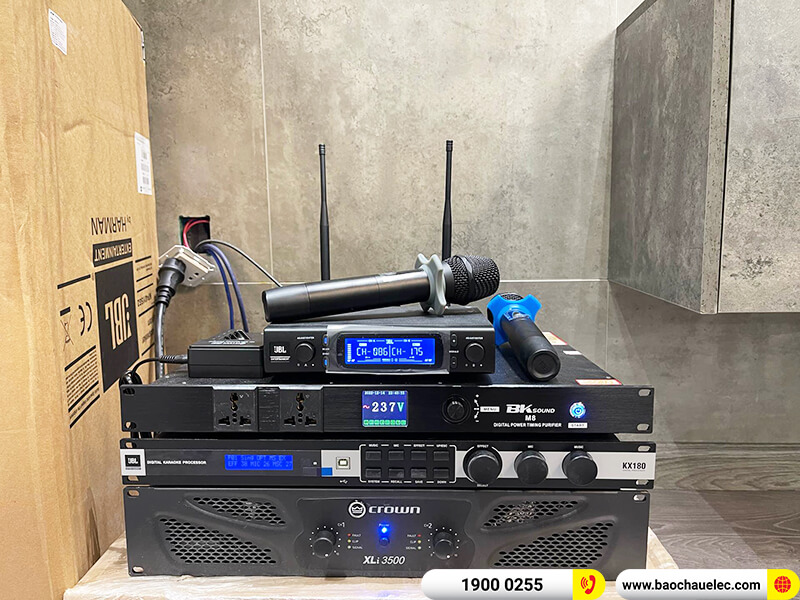 Lắp đặt dàn karaoke trị giá hơn 105 triệu cho anh Thanh ở Hà Nội (JBL KP4015 G2, Crown Xli3500, JBL KX180A, JBL EON 618S, JBL VM300, BKSound M8)