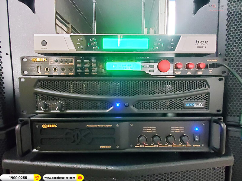 Lắp đặt dàn karaoke trị giá hơn 70 triệu cho anh Minh tại Tiền Giang (BIK BSP 412II, APP Mz86, VM640A, BPR-5600, IMPACT - X18B, BCE UGX12)