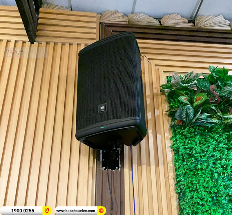 Lắp đặt bộ dàn âm thanh quán cafe anh Tín tại TPHCM (JBL Eon 715, JBL Eon 710, Yamaha MG12XU, Shure SM58-LC)