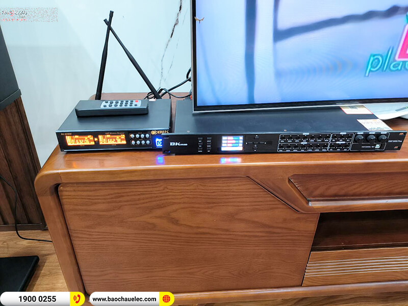 Lắp đặt dàn karaoke trị giá hơn 20 triệu cho anh Tài ở Hà Nội (JBL RM210, DSP 9000 Plus Black, BIK BJ-U100)
