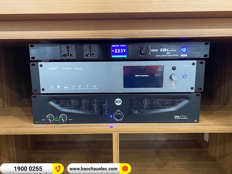 Lắp đặt dàn karaoke trị giá khoảng 110 triệu đồng cho chị Nguyệt ở Hải Phòng (RCF C MAX 4112, IPS 2700, K9900II Luxury, Klipsch SPL-120, WB-5000,...)