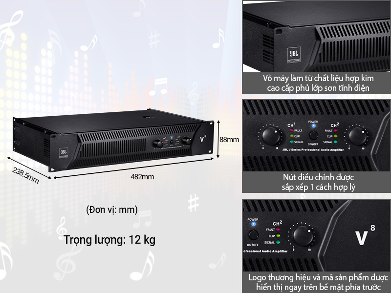 Cục đẩy c&ocirc;ng suất JBL V8