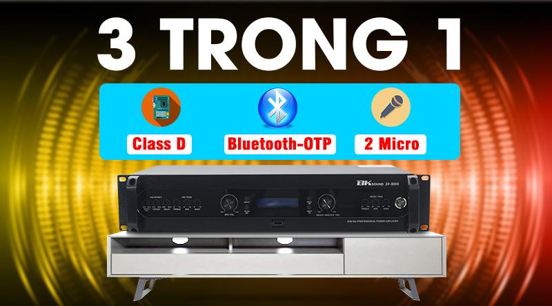 Đẩy liền vang kèm micro không dây BKsound DP8000 cho khả năng khuếch đại, xử lý âm thanh vượt trội