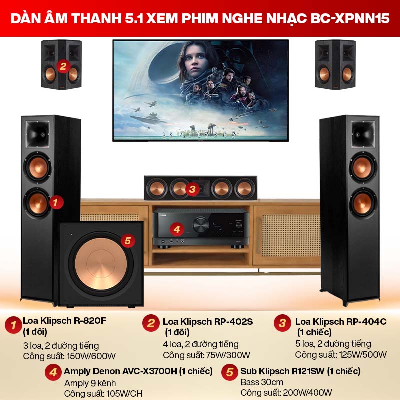 D&agrave;n &acirc;m thanh 5.1 xem phim nghe nhạc BC-XPNN15