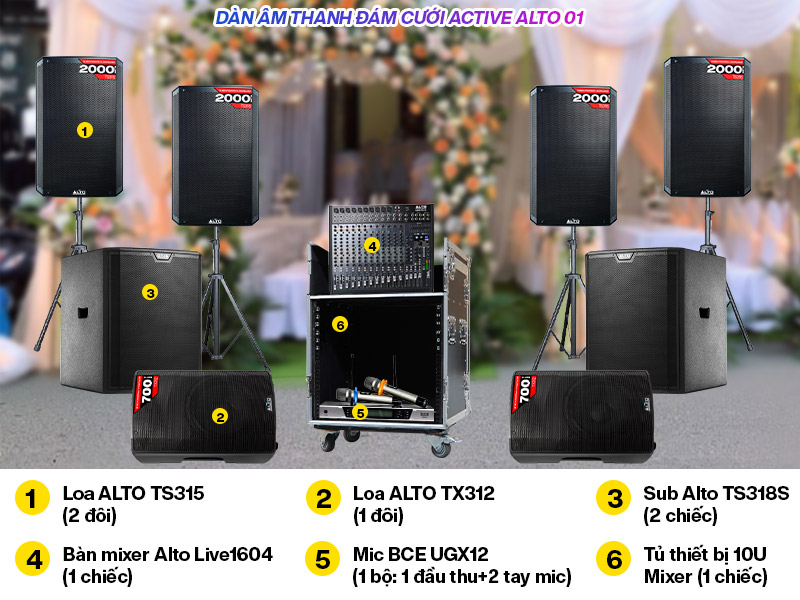 dàn âm thanh đám cưới liền công suất BC-ALTO 01