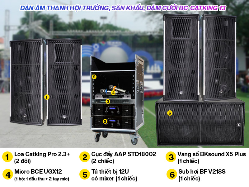 D&agrave;n &acirc;m thanh hội trường s&acirc;n khấu, đ&aacute;m cưới BC-Catking 13