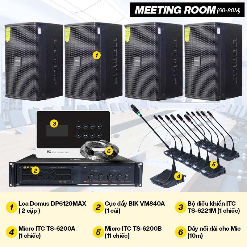 Hệ thống &acirc;m thanh ph&ograve;ng họp, hội thảo Domus 02