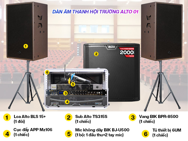 Dàn âm thanh hội trường Alto 01