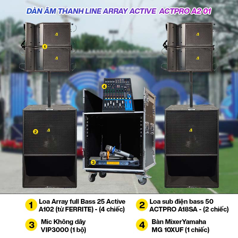 D&agrave;n &acirc;m thanh Line Array Active Actpro A2 01
