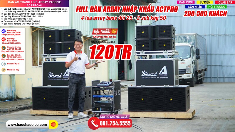 D&agrave;n &acirc;m thanh Line Array Passive Actpro 01