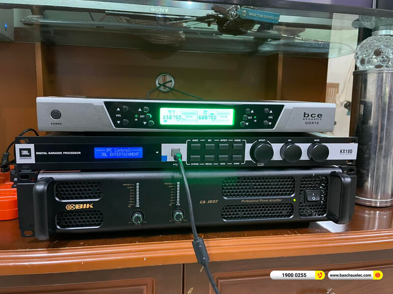 Lắp đặt dàn karaoke JBL hơn 34tr cho anh Hiền ở TPHCM (JBL Pasion 12, BIK CA-J602, KX180A, BCE UGX12)