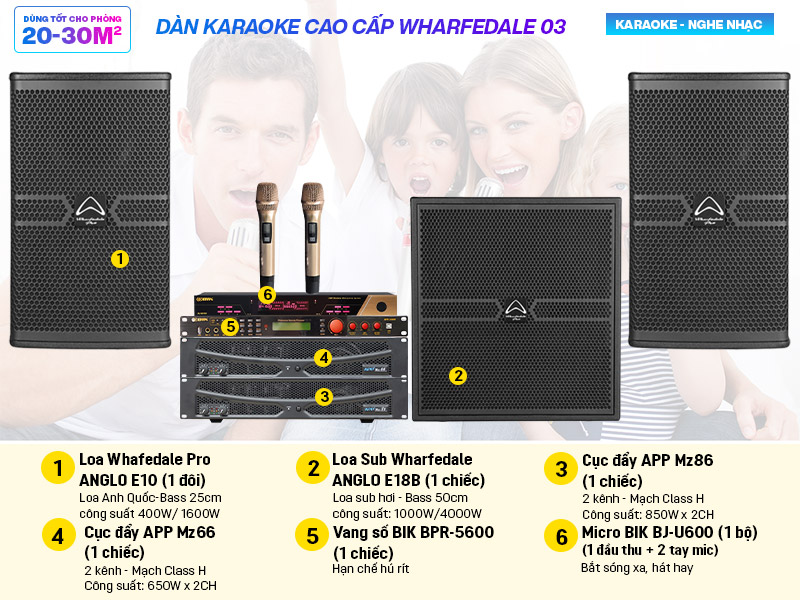 D&agrave;n karaoke cao cấp Wharfedale 03 