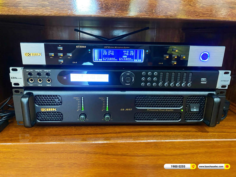 Lắp đặt dàn karaoke JBL hơn 50tr cho chị Vân ở Thanh Hóa (JBL CV1270, BIK CA-J602, KP600, BJ-U500, SW815)