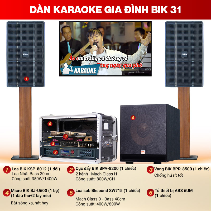 Dàn karaoke gia đình BIK 31