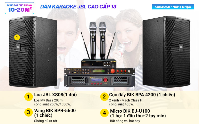  D&agrave;n karaoke JBL cao cấp 13