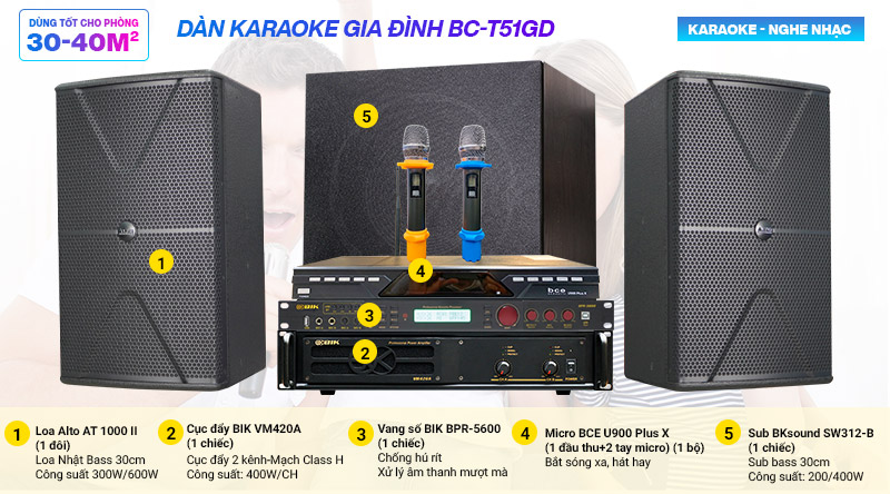 Dàn karaoke gia đình BC-T51GD