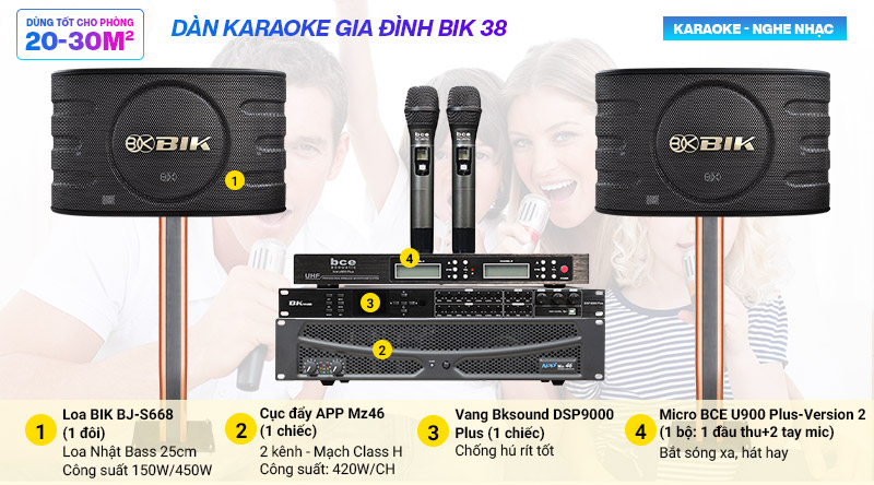 D&agrave;n karaoke gia đ&igrave;nh BIK 38