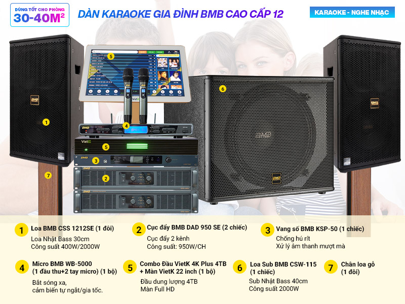 D&agrave;n karaoke gia đ&igrave;nh BMB cao cấp 12