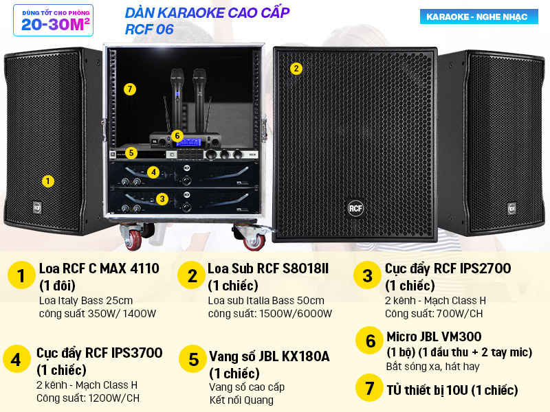 d&agrave;n karaoke gia đ&igrave;nh cao cấp RCF 06