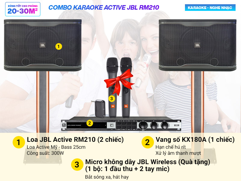 Combo karaoke Active JBL RM210 
