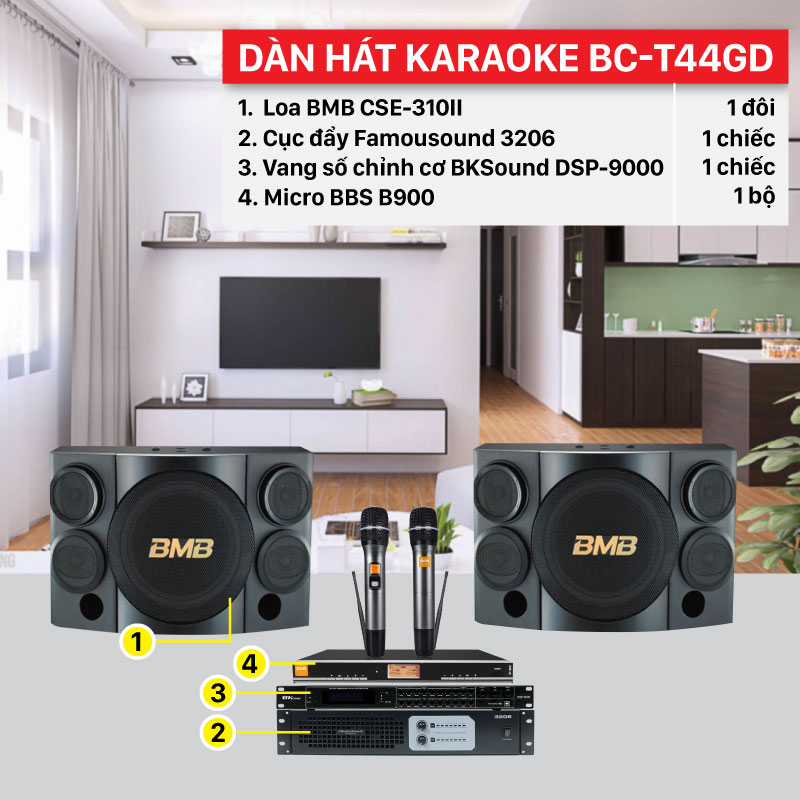 Dàn karaoke BD-T$$GD cấu hình hiện đại, chính hãng