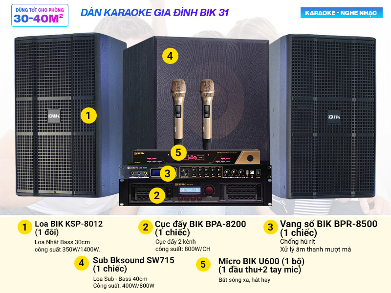 Dàn karaoke gia đình BIK 31