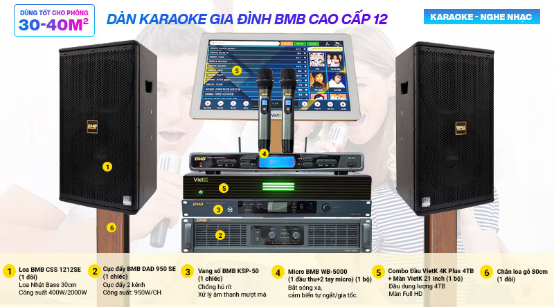 D&agrave;n karaoke gia đ&igrave;nh BMB cao cấp 12
