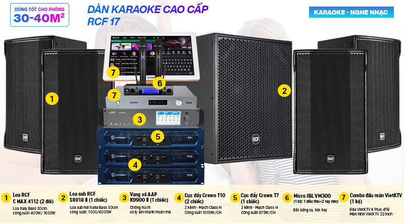 D&agrave;n karaoke cao cấp RCF17 (New 2021) 