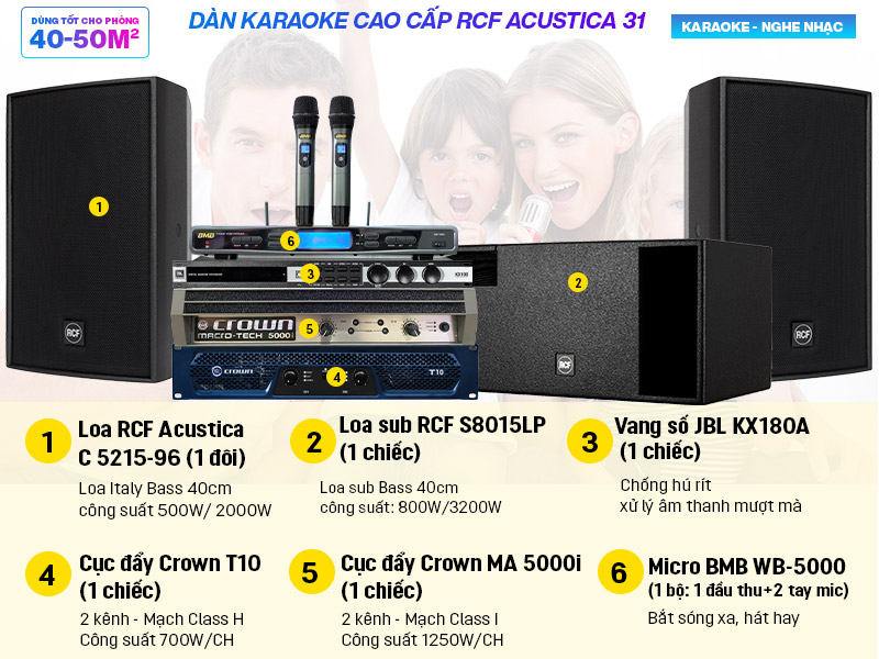 D&agrave;n karaoke cao cấp RCF 31 (New 2022) 