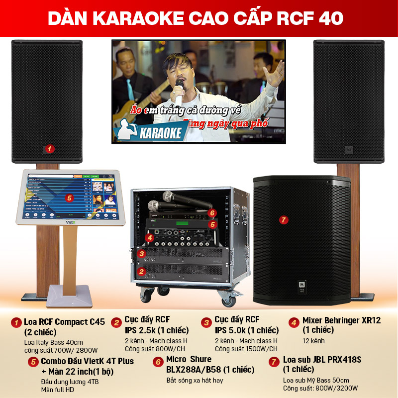D&agrave;n karaoke cao cấp RCF 40