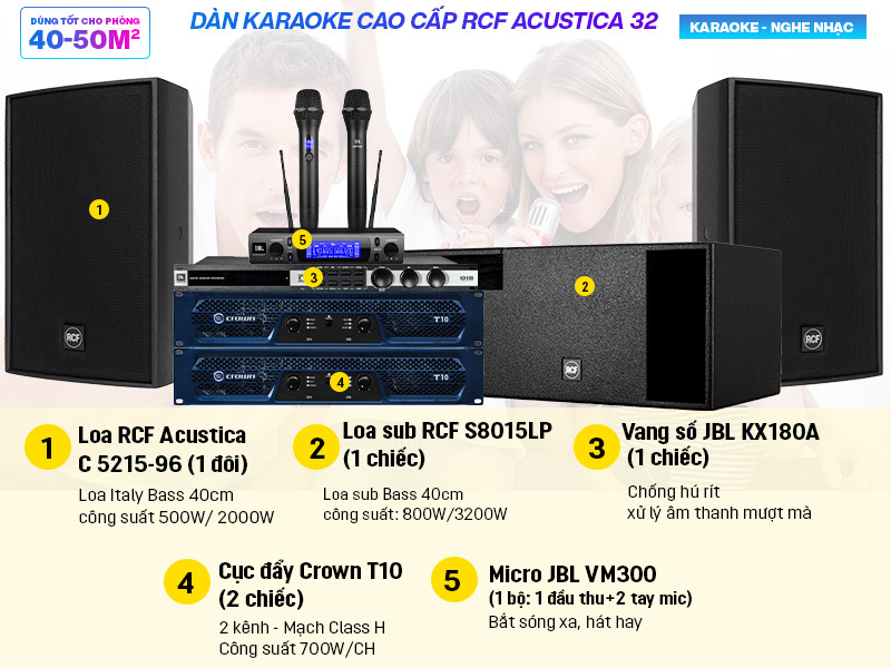 D&agrave;n karaoke cao cấp RCF Acustica 32