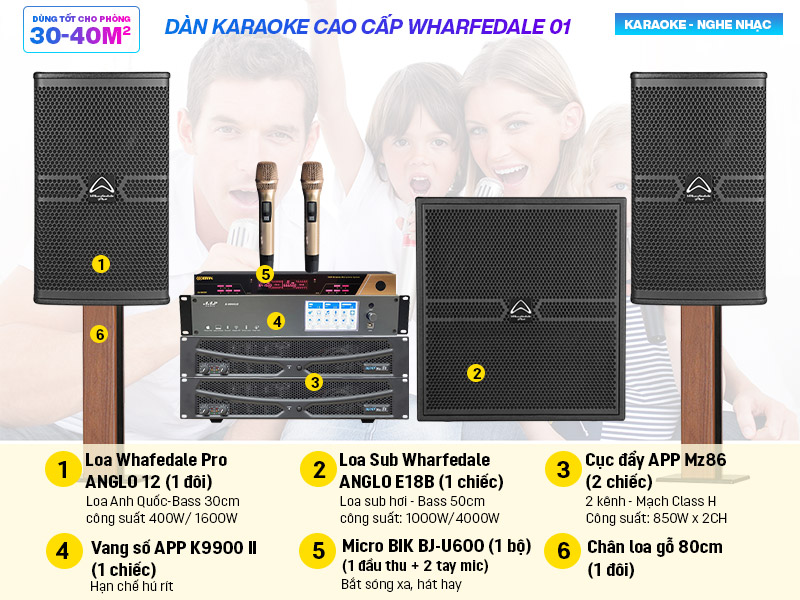 d&agrave;n karaoke cao cấp Wharfedale 01