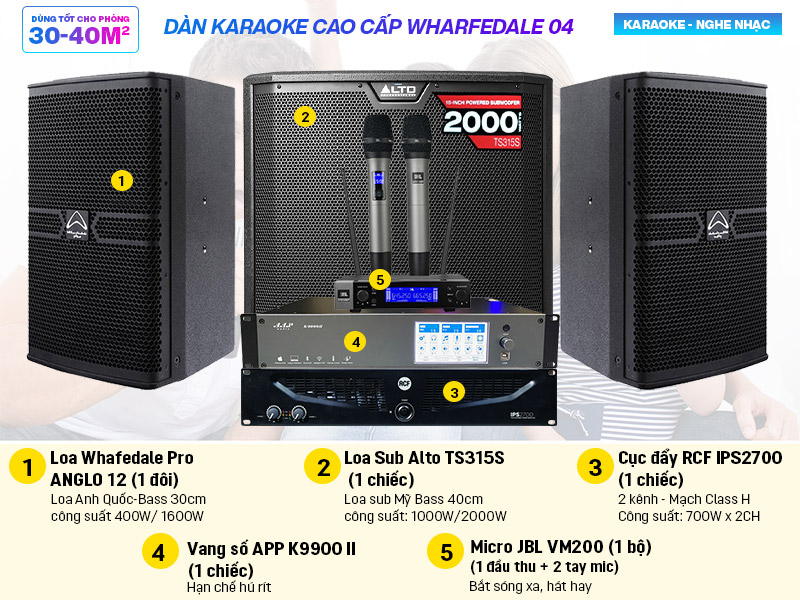 D&agrave;n karaoke cao cấp Wharfedale 04