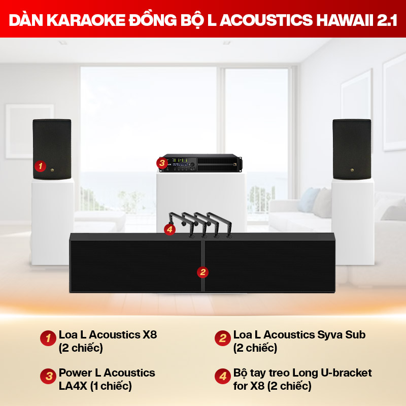 Dàn karaoke đồng bộ L Acoustics Hawaii 2.1