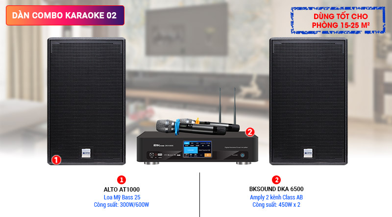 D&agrave;n karaoke 02 (Alto AT1000 + BKSound DKA 6500)