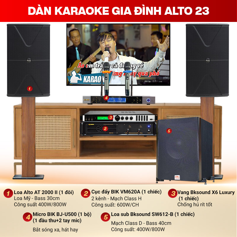 Dàn karaoke gia đình Alto 23