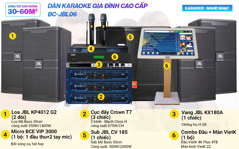 d&agrave;n karaoke gia đ&igrave;nh cao cấp BC-JBL06