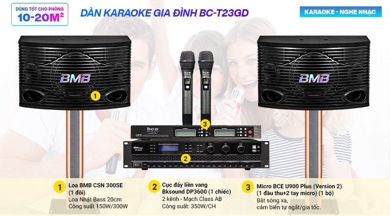 dàn karaoke gia đình BC-T23GD