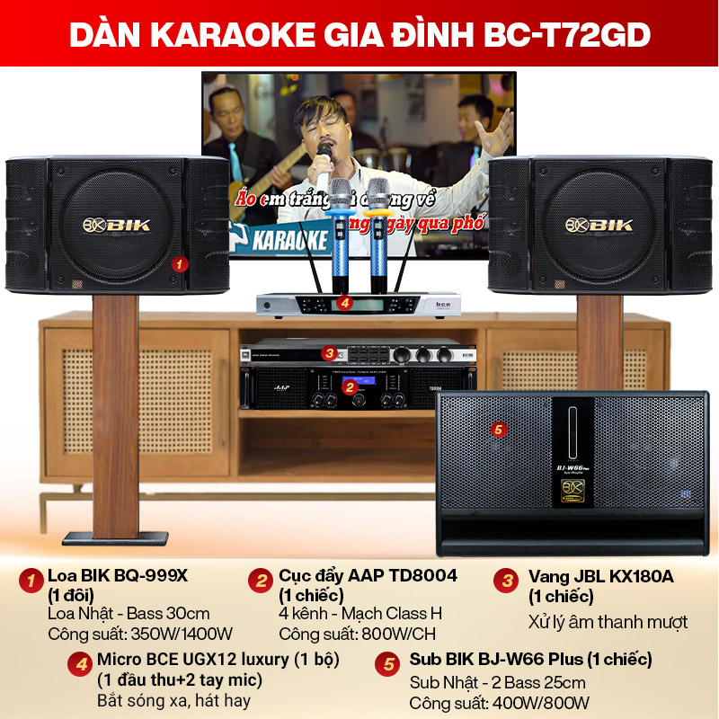 d&agrave;n karaoke gia đ&igrave;nh BC-T72GD