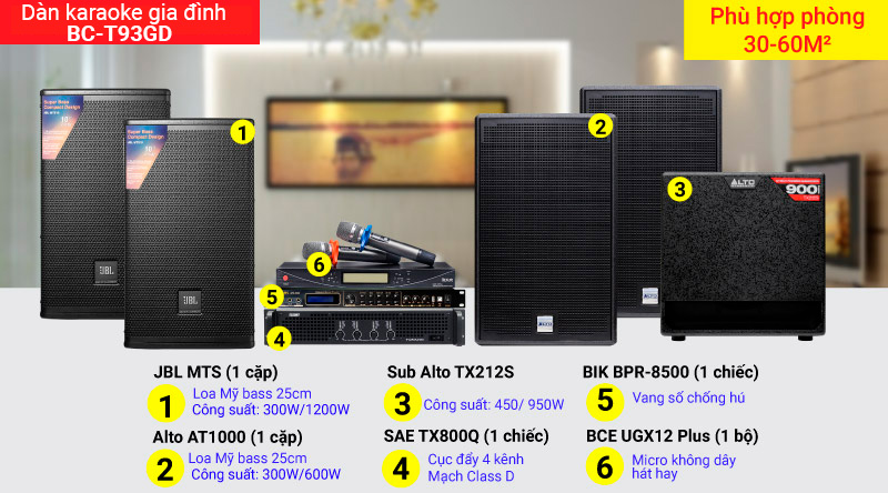 Dàn karaoke gia đình BC-T93GD hiện đại, hát hay, giá tốt